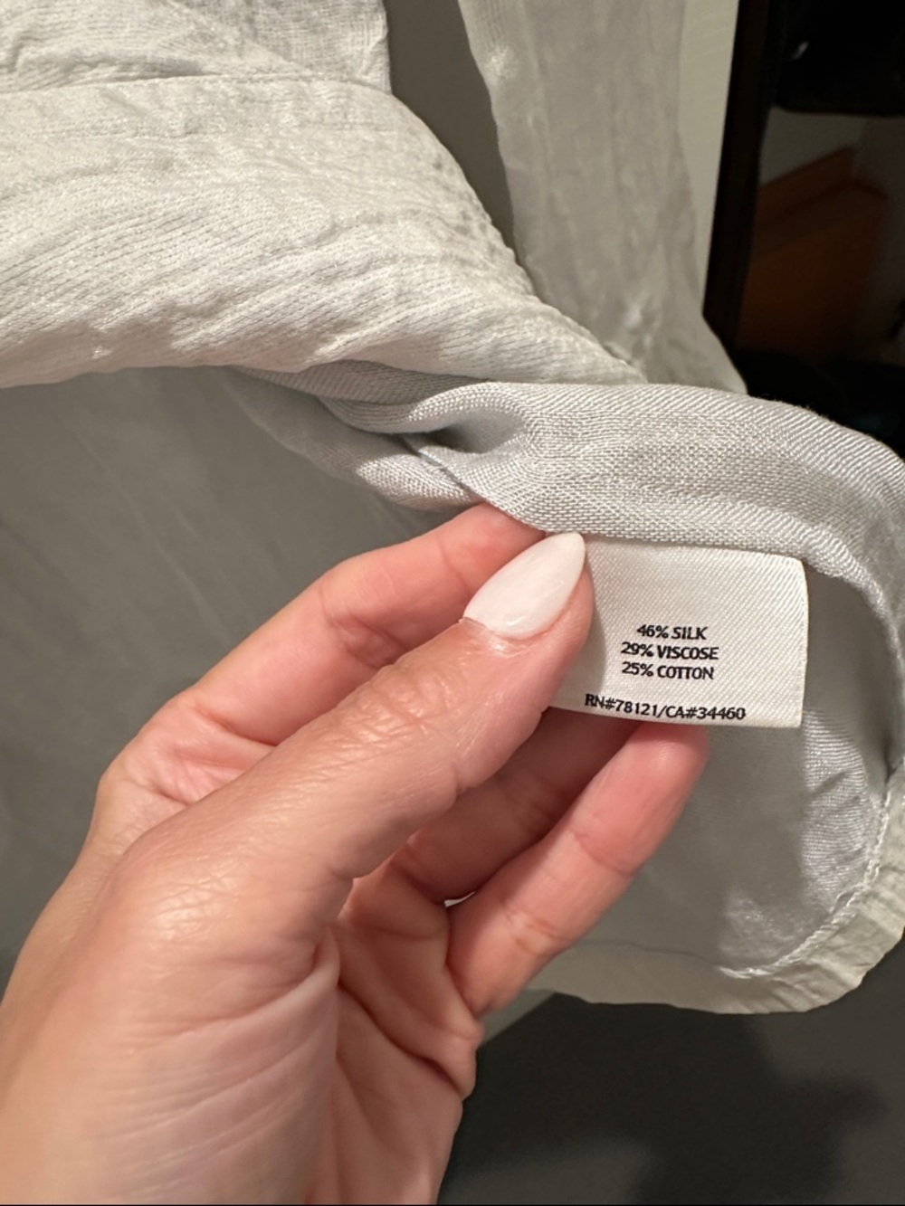 Eileen Fisher light gray crinkle jacket - Picture 7 of 7